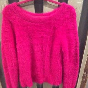 Bright Pink Fur Sweater by Lou & Grey